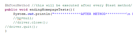 handling post conditions in testng