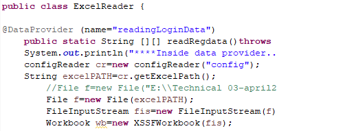 data provider in testng