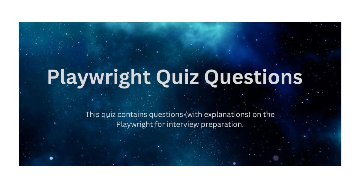 Playwright questions for interview preparation 