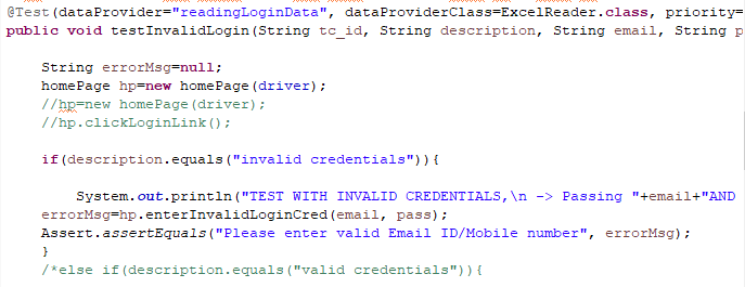 data provider in testng