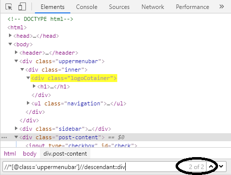 using descendant axis
